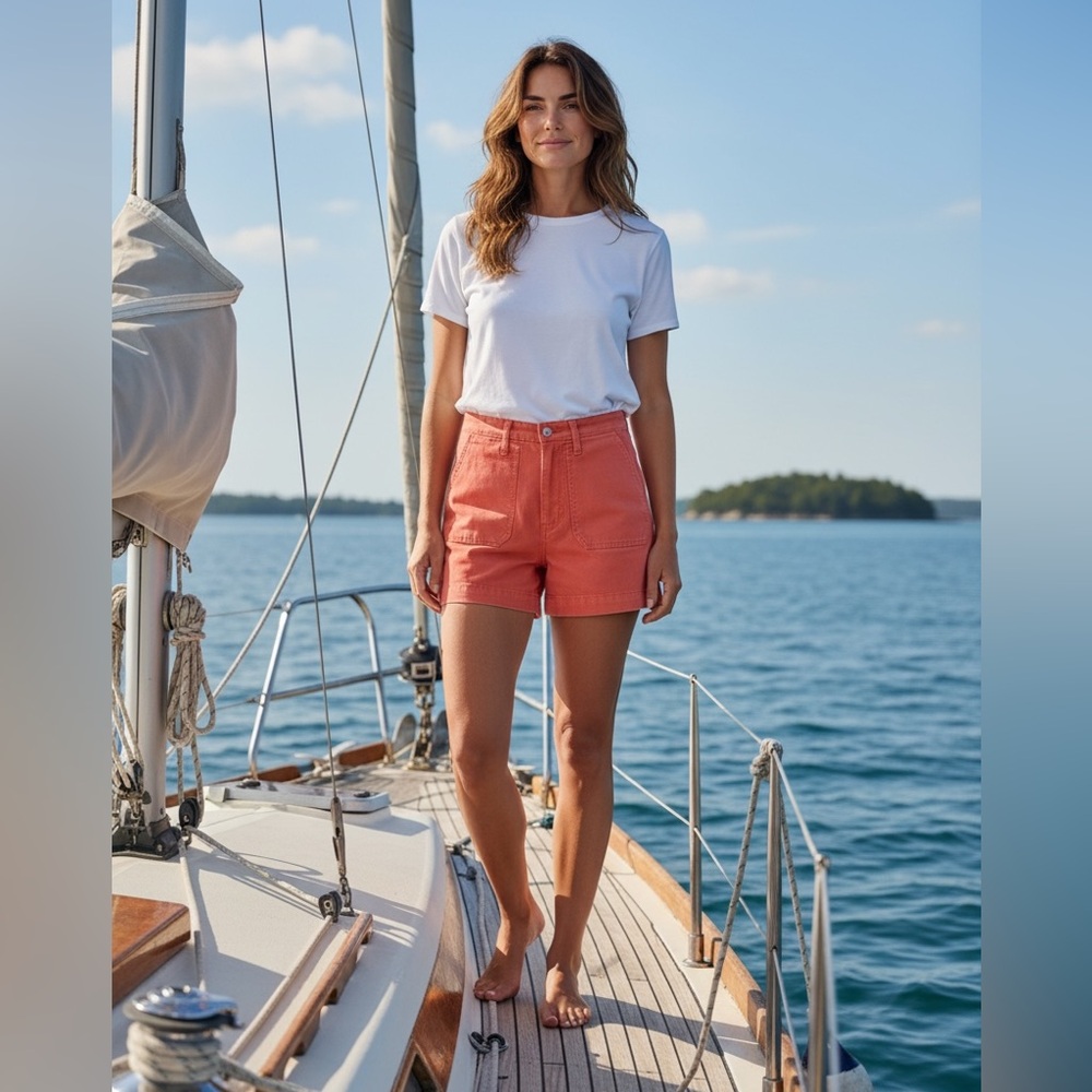 Madewell Coral Chino Shorts Size 26/US2 Coastal Summer Classic